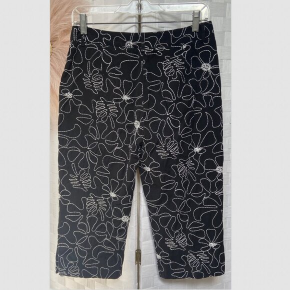 Vintage Talbots Capri Floral Embroidered Pants Size 6 - Picture 4 of 5
